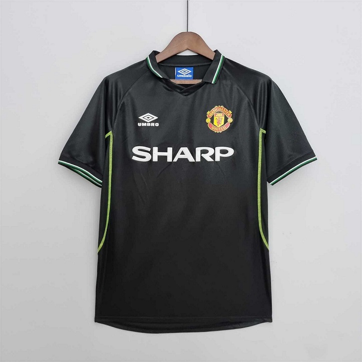 AAA Quality Manchester Utd 98/99 Away Black Soccer Jersey